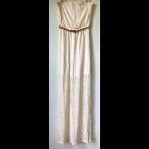 Forever 21 Semi-Sheer Crochet Strapless Dress